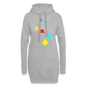 Symbole de jet d’avion - Sweat-shirt à capuche long Femme - gris chiné - Devant