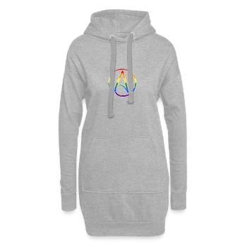 Atheismus Logo mit LGBT Regenbogenfahne Atheist - Hoodie-Kleid - Grau meliert - Vorne