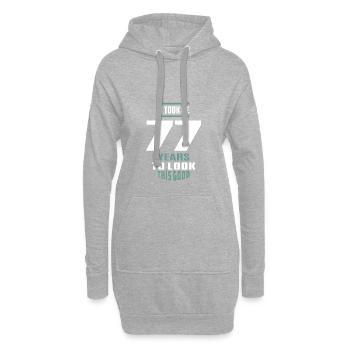 Ça m'a pris 77 ans - Sweat-shirt à capuche long Femme - gris chiné - Devant