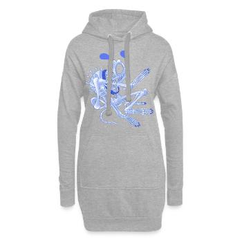 os de chien - Sweat-shirt à capuche long Femme - gris chiné - Devant