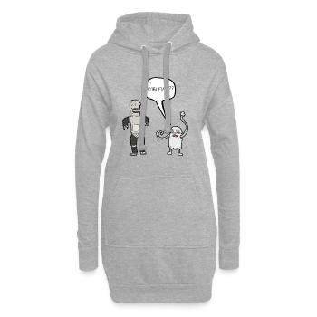 Roboter Problem? - Hoodie-Kleid - Grau meliert - Vorne