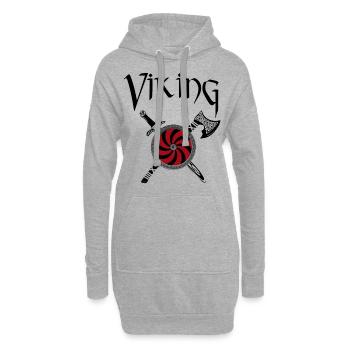 Viking Wikinger - Hoodie-Kleid - Grau meliert - Vorne