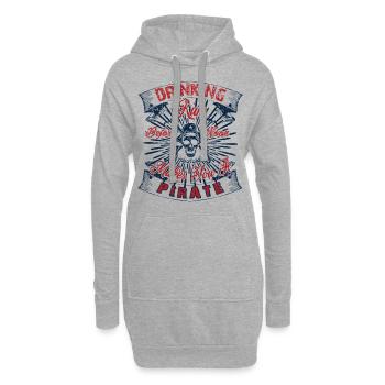 Rum trinken macht dich zum Piraten - Hoodie-Kleid - Grau meliert - Vorne