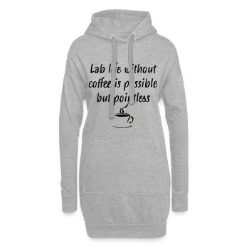 Lab life without coffee Labor Chemie Physik Spruch - Hoodie-Kleid - Grau meliert - Vorne