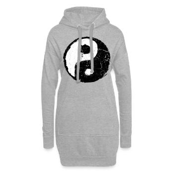 Yin Yang Vintage Retro Logo Taoismus Buddhismus Idee - Hoodie-Kleid - Grau meliert - Vorne