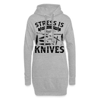 Messer Sammler Messersammeln Messersammler Messer - Hoodie-Kleid - Grau meliert - Vorne