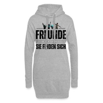 Beste Freunde FREUND Kumpel Kumpels - Hoodie-Kleid - Grau meliert - Vorne