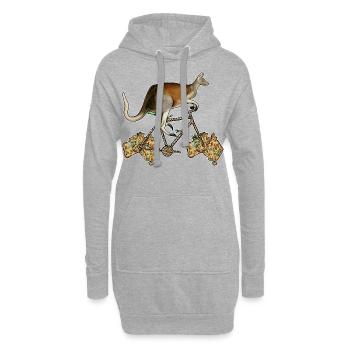 Känguru-Biker, australisches Känguru-Fahrrad - Hoodie-Kleid - Grau meliert - Vorne