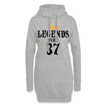 37 Anniversaire, Légendes fête ses 37 ans - Sweat-shirt à capuche long Femme - gris chiné - Devant