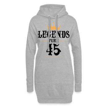 45 Anniversaire, Légendes Fête ses 45 ans - Sweat-shirt à capuche long Femme - gris chiné - Devant