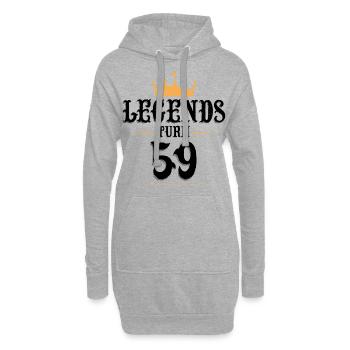 59 Anniversaire, les légendes ont 59 ans - Sweat-shirt à capuche long Femme - gris chiné - Devant