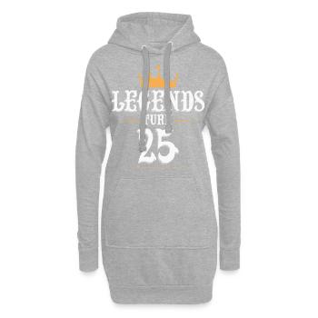 Legenden werden 25 Jahre alt, 25 Geburtstag - Hoodie-Kleid - Grau meliert - Vorne