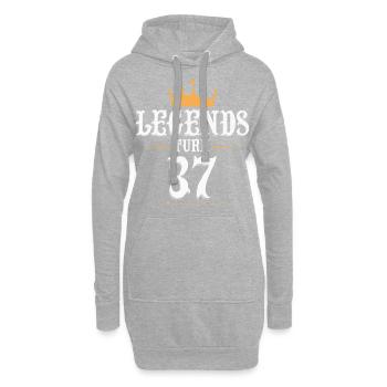 Legenden werden 37 Jahre alt, 37 Geburtstag - Hoodie-Kleid - Grau meliert - Vorne