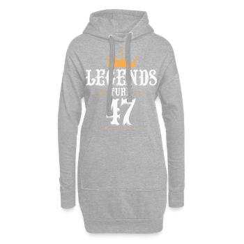 Legenden werden 47 Jahre alt, 47 Geburtstag - Hoodie-Kleid - Grau meliert - Vorne