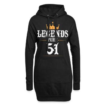 Legenden werden 51 Jahre alt, 51 Geburtstag - Hoodie-Kleid - Schwarz - Vorne