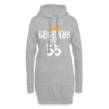 Legenden werden 55 Jahre alt, 55 Geburtstag - Hoodie-Kleid - Grau meliert - Vorne