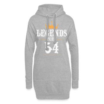 Legenden werden 54 Jahre alt, 54 Geburtstag - Hoodie-Kleid - Grau meliert - Vorne