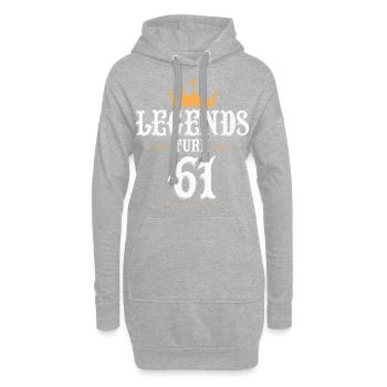 Les légendes ont 61 ans, 61 ans - Sweat-shirt à capuche long Femme - gris chiné - Devant