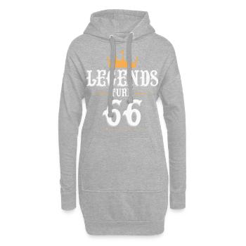 Legenden werden 66 Jahre alt, 66 Geburtstag - Hoodie-Kleid - Grau meliert - Vorne