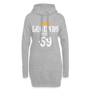 Legenden werden 69 Jahre alt, 69 Geburtstag - Hoodie-Kleid - Grau meliert - Vorne