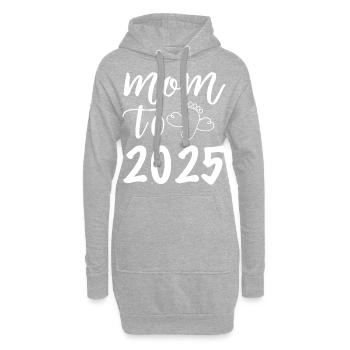 Maman à être 2025, 2025 Je vais être maman - Sweat-shirt à capuche long Femme - gris chiné - Devant