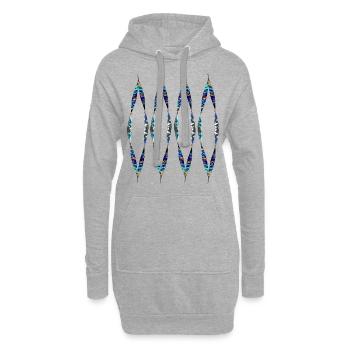 Buntes Design - Hoodie-Kleid - Grau meliert - Vorne