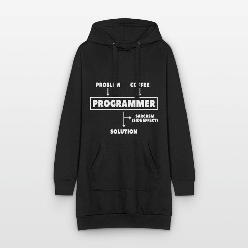 Coding Programmierer Nerd Informatik Kaffee Hoodie-Kleid