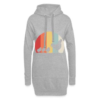 Poulets poussins - Sweat-shirt à capuche long Femme - gris chiné - Devant