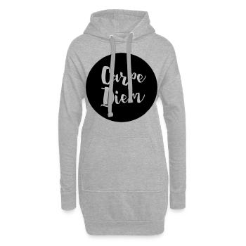 Carpe Diem - Sweat-shirt à capuche long Femme - gris chiné - Devant