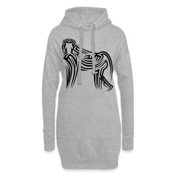 Tatouage tribal d’affe de singe - Sweat-shirt à capuche long Femme - gris chiné - Devant