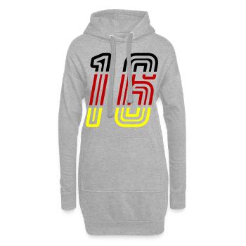 16 Symbole numérique Allemagne - Sweat-shirt à capuche long Femme - gris chiné - Devant
