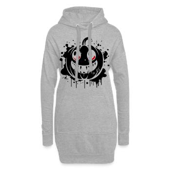 Thème d’Halloween effrayant à la citrouille - Sweat-shirt à capuche long Femme - gris chiné - Devant