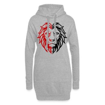 Löwe Kopf - Hoodie-Kleid - Grau meliert - Vorne
