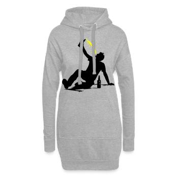 Drinking Bier Silhouette - Hoodie-Kleid - Grau meliert - Vorne