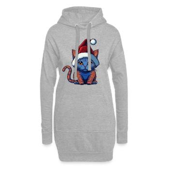 Süßes Winterkätzchen digitales Kunstwerk, ein großartiges - Hoodie-Kleid - Grau meliert - Vorne