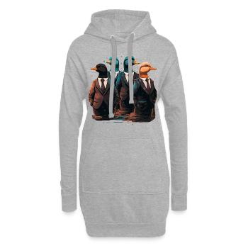 Funny Ducks in Suits - Hoodie Dress - heather grey - Front