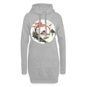Œuvres de Ying et Yang - Sweat-shirt à capuche long Femme - gris chiné - Devant