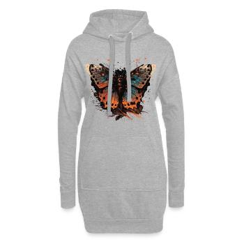 Brown Butterfly - Hoodie Dress - heather grey - Front