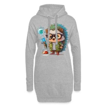 Laboratoire de hérisson - Sweat-shirt à capuche long Femme - gris chiné - Devant