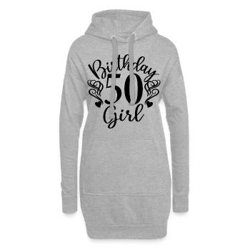 Mignon anniversaire 50 fille - Fabuleux à 50 ans - Femmes - Sweat-shirt à capuche long Femme - gris chiné - Devant