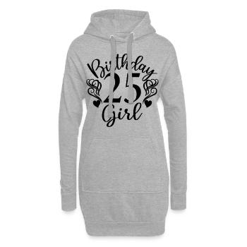 25. Geburtstag Frauen Ihr Geburtstagskind 25 Jahre alt - Hoodie-Kleid - Grau meliert - Vorne