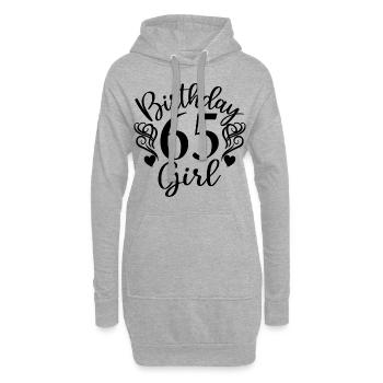 65. Geburtstag Frauen Ihr Geburtstagskind 65 Jahre alt - Hoodie-Kleid - Grau meliert - Vorne