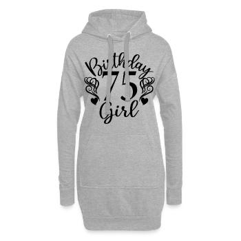 75. Geburtstag Frauen Ihr Geburtstagskind 75 Jahre alt - Hoodie-Kleid - Grau meliert - Vorne