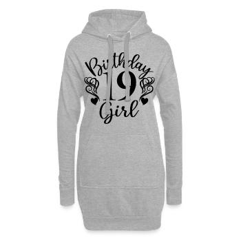 19. Geburtstagskind, 19 Jahre altes Geschenk für Jugendliche - Hoodie-Kleid - Grau meliert - Vorne