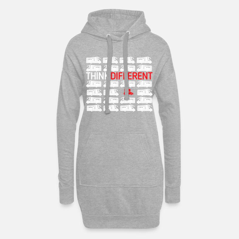Think Different "Dachzelt Edition" Camper Camping - Hoodie-Kleid - Grau meliert