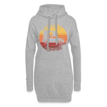 Tente de toit camping-car cadeau camping - Sweat-shirt à capuche long Femme - gris chiné - Devant