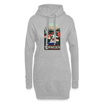 Tente de toit voyage Norvège cadeau camping vacances - Sweat-shirt à capuche long Femme - gris chiné - Devant