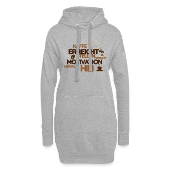 Kaffee erreicht stellen-Motivation - Hoodie-Kleid - Grau meliert - Vorne