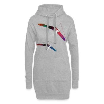 #paraglider d’art sportif en parapente - Sweat-shirt à capuche long Femme - gris chiné - Devant