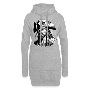 Pirate, Pirate Motif - Sweat-shirt à capuche long Femme - gris chiné - Devant